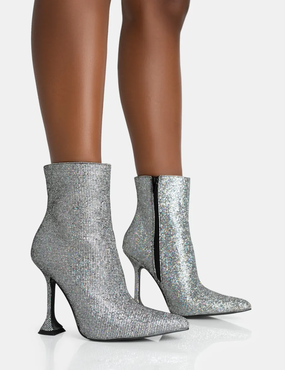 Flash Sale Arabella Glitter Pointed Toe Cake Stand Heeled Ankle Boots Heeled Boots | Ankle Boots