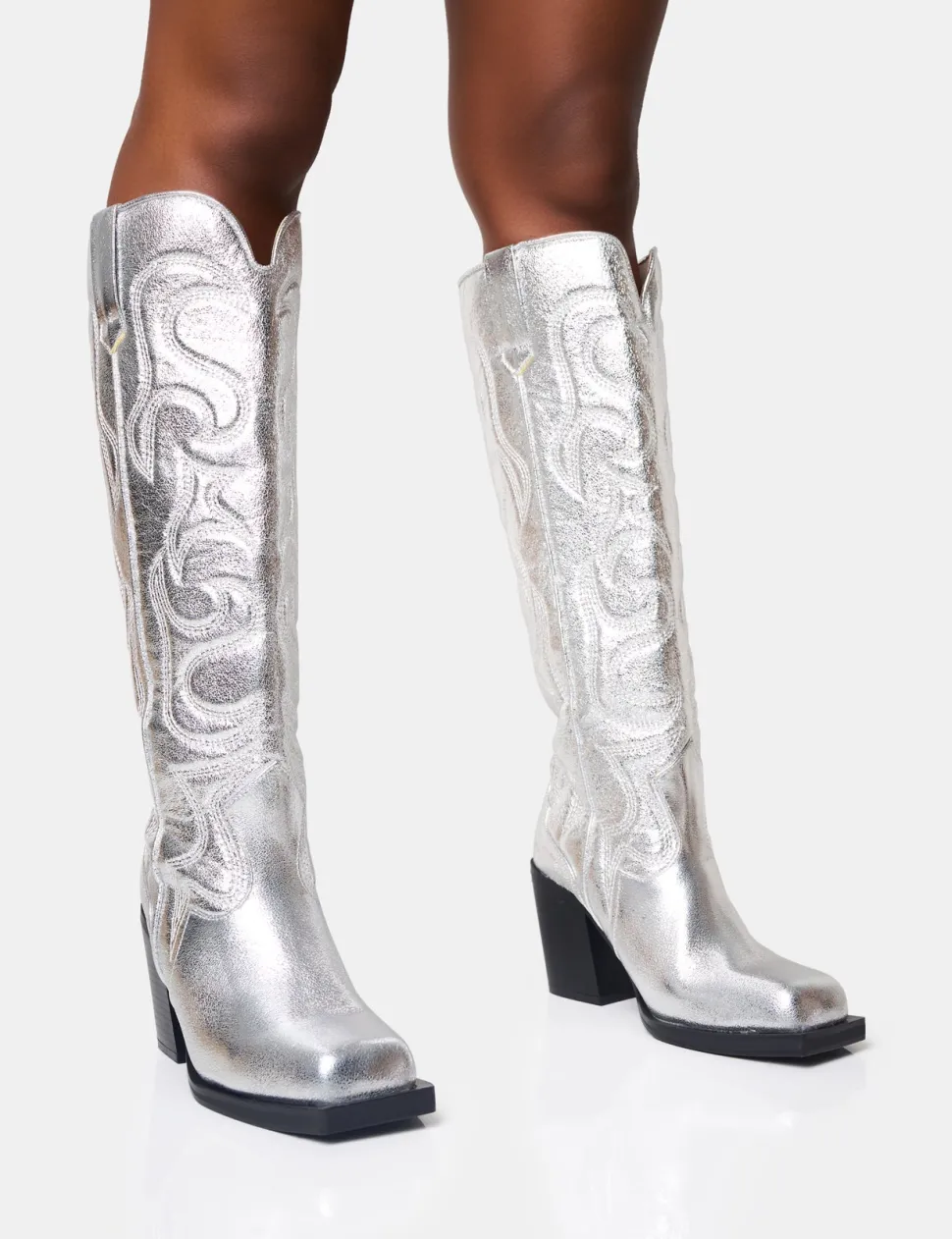 Best Austine Western Block Heel Knee High Boots Block Heels | Western Boots