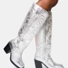 Flash Sale Austine Wide Fit Western Block Heel Knee High Boots Wide Fit Block Heels | Block Heels