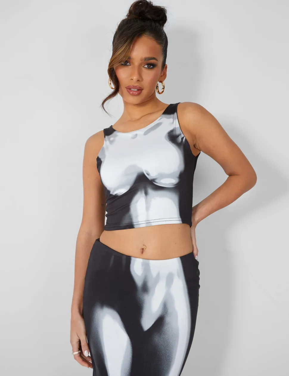 Best Body Heat Print Racer Slinky Top Co-ords | Tops