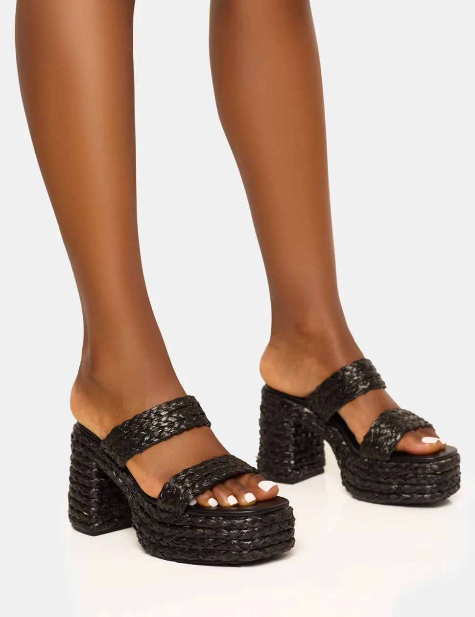 New Cassidy Double Strap Jute Platform Block Heel Block Heels | Platform Heels