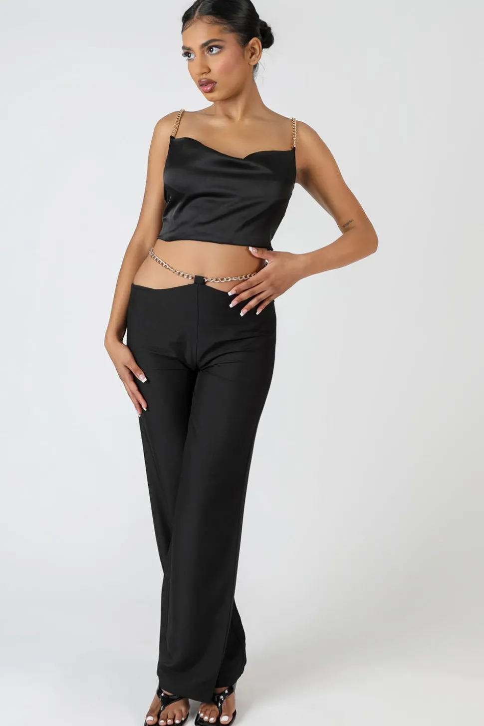 Outlet Chain Detail Trouser Sculpt & Leisure | Kaiia The Label