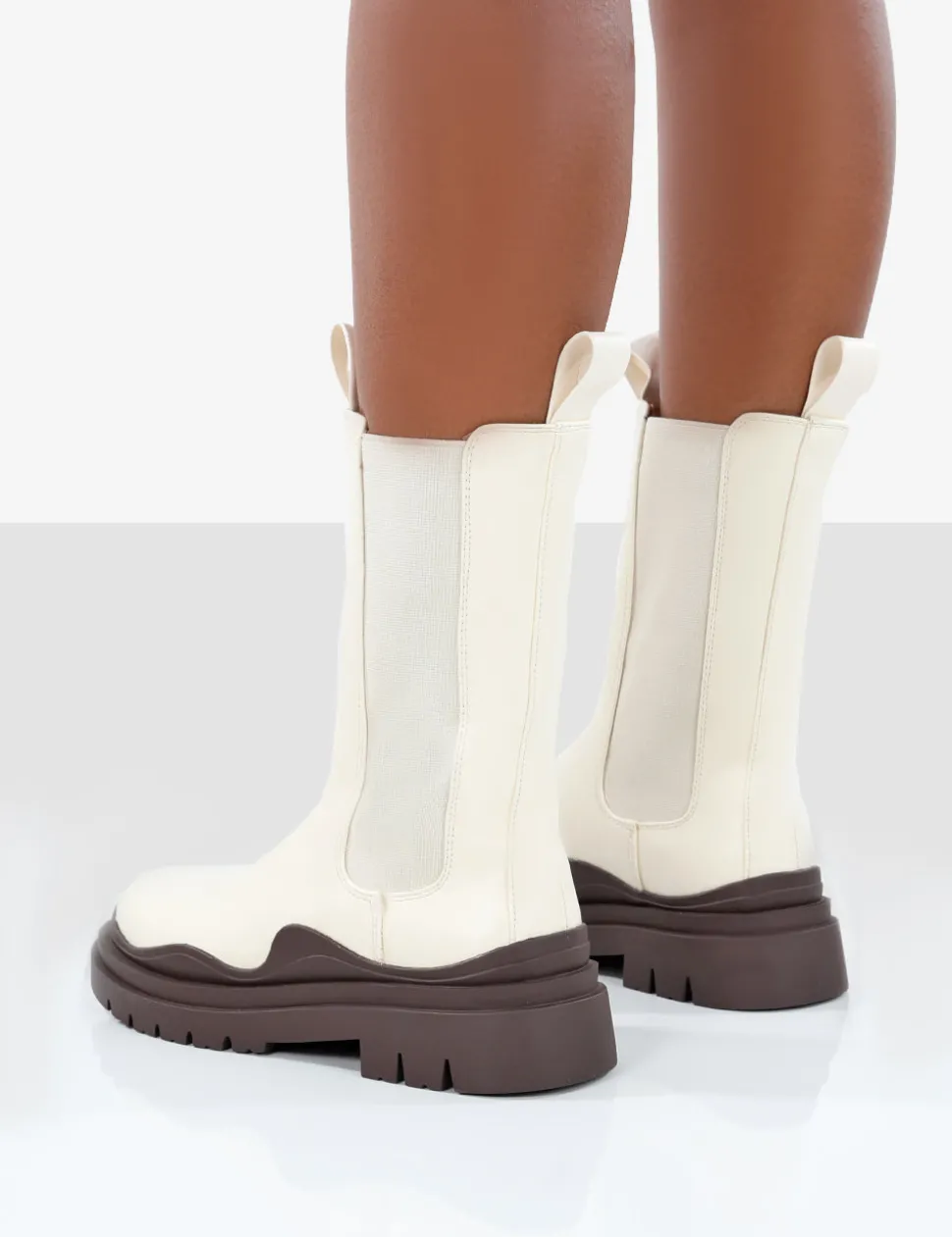 Discount Cherry Off Chunky Sole Chelsea Ankle Boots Chunky Boots | Ankle Boots