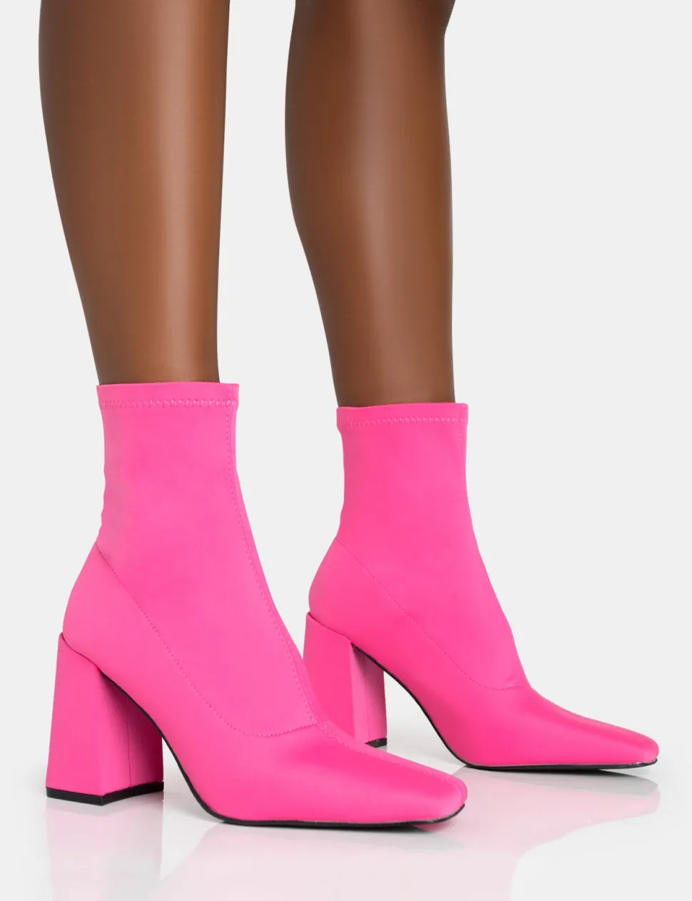 New Delani Hot Neoprene Rounded Pointed Block Heel Ankle Boots Block Heels | Heeled Boots