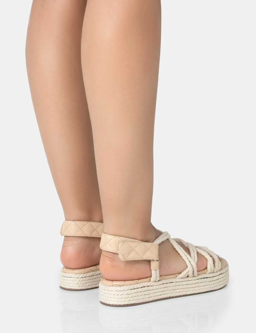 Outlet Duffy Ecru Rope Flat Dad Sandals Flats