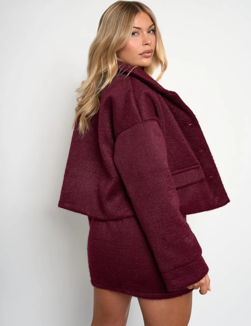 Flash Sale Faux Wool Gold Button Detail Jacket Co Ord Outerwear & Jackets | Co-ords