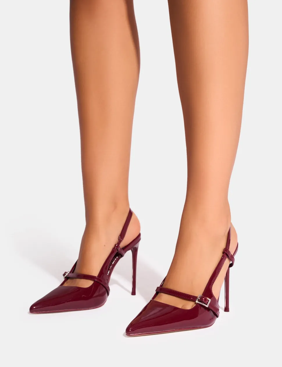 Discount Forget Me Not Embellished Buckle Detail Sling Back Court Heels Court Heels | High Heels