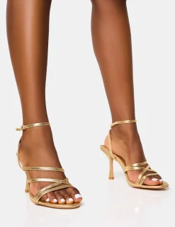 Flash Sale Free Spirit Wide Fit Strappy Round Toe Mid Heels Back In Stock | Wide Fit Heels