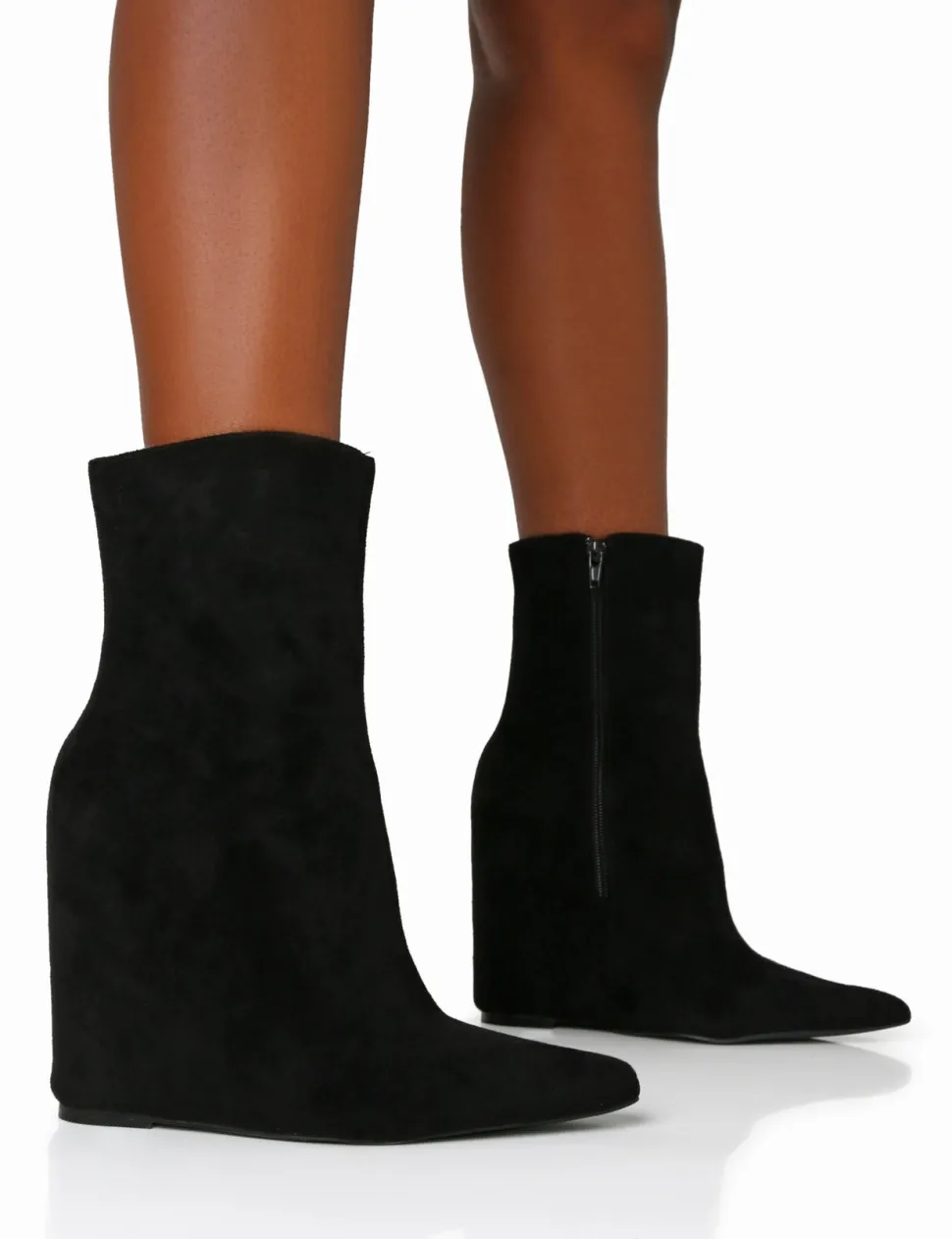 Store Getaway Faux Suede Wedged Heeled Ankle Boot Wedges | Heeled Boots