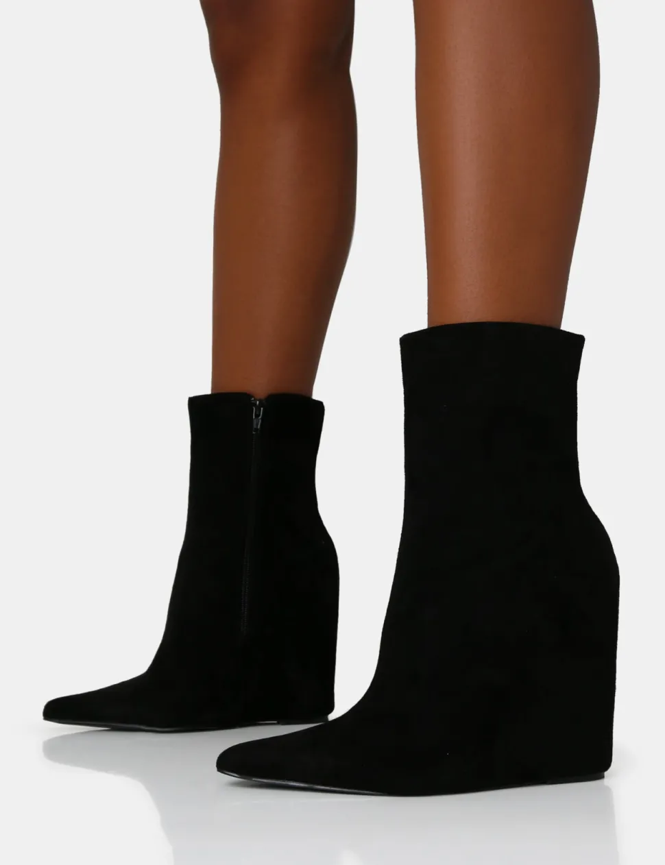 Store Getaway Faux Suede Wedged Heeled Ankle Boot Wedges | Heeled Boots