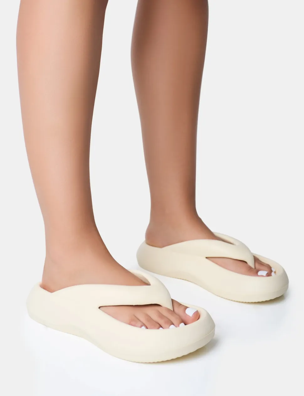 Best Sale Guilty Chunky Toe Post Slider Sandals Flats