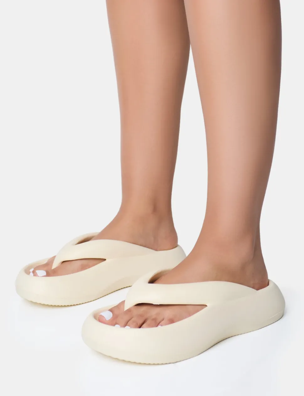 Best Sale Guilty Chunky Toe Post Slider Sandals Flats