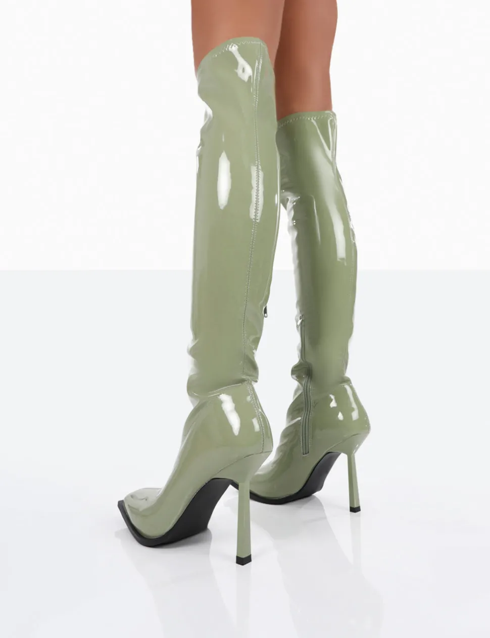 Cheap Jenine Patent Over The Knee Stiletto Heeled Boots High Heels | Heeled Boots