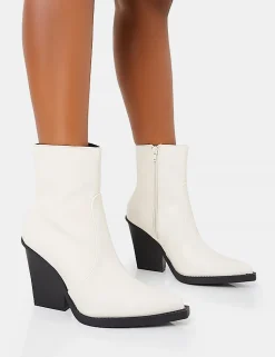 Outlet Jessie Pu Western Black Contrast Sole Block Heeled Ankle Boots Western Boots | Ankle Boots