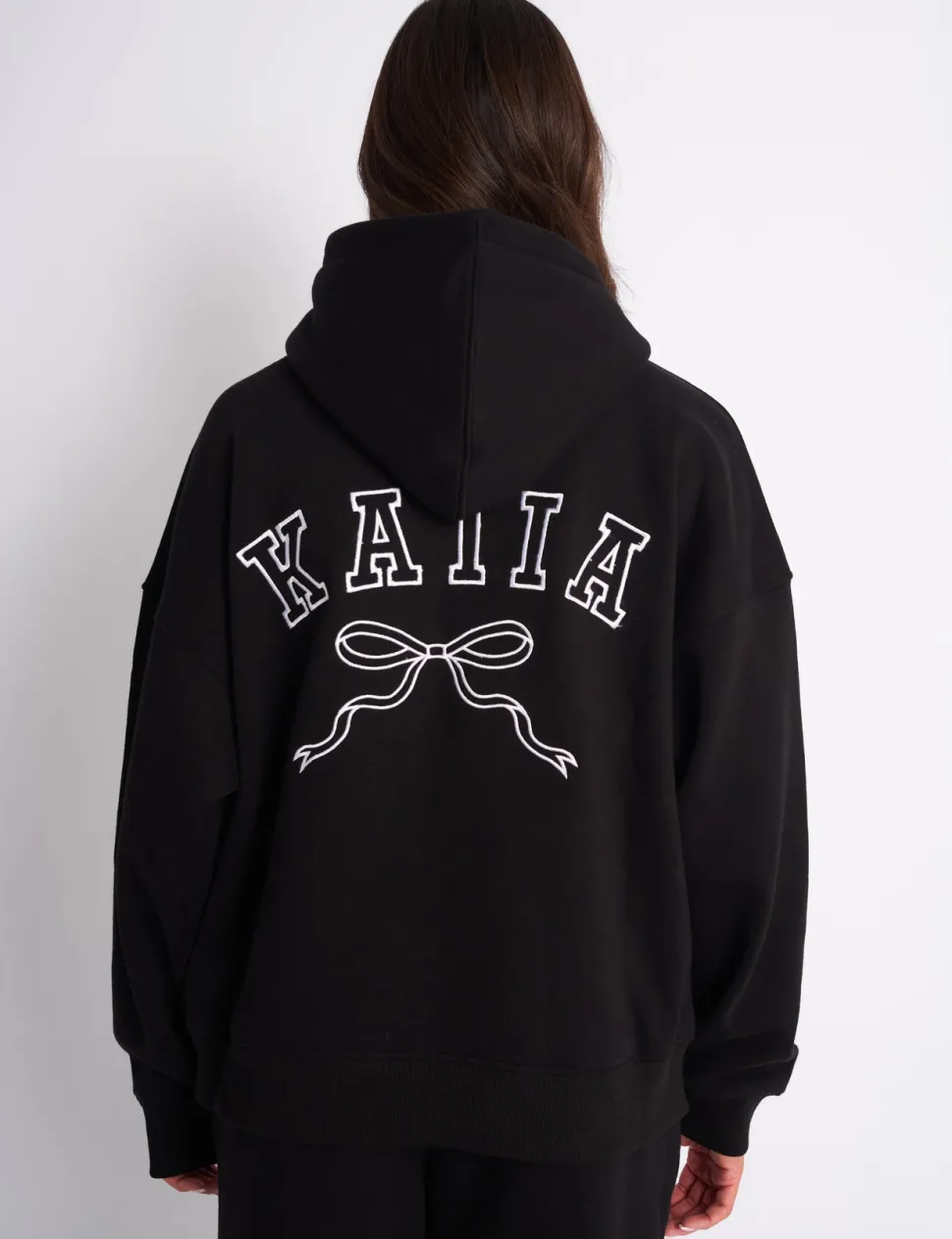 Flash Sale Kaiia Bow Embroidered Oversized Hoodie & White Sculpt & Leisure | Kaiia The Label