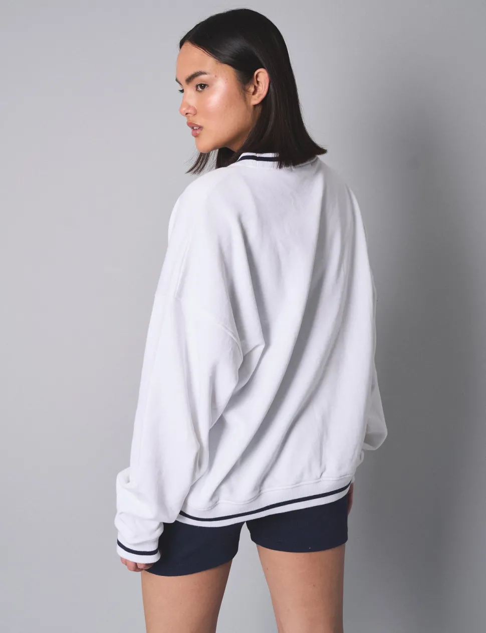 Clearance Kaiia Contrast Binding Hamptons Oversized Sweatshirt Sculpt & Leisure | Kaiia The Label