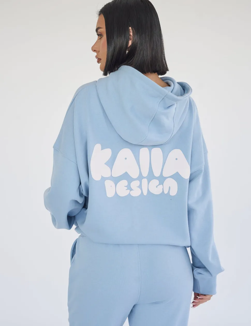 Online Kaiia Design Bubble Logo Oversized Hoodie Baby Blue Sculpt & Leisure | Kaiia The Label