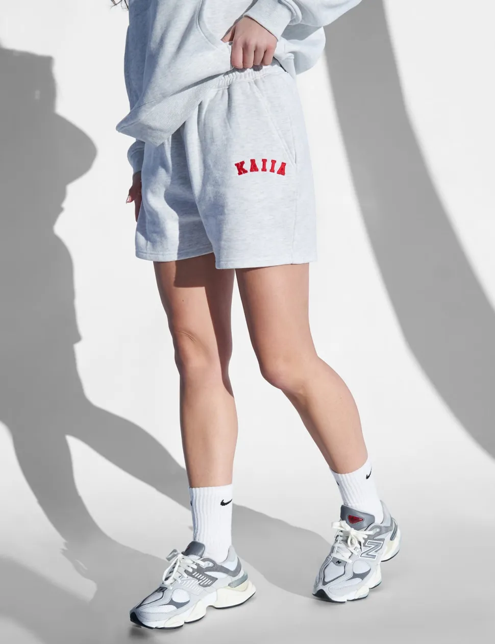 Cheap Kaiia Design Sweat Shorts Light Marl and Red Sculpt & Leisure | Kaiia The Label