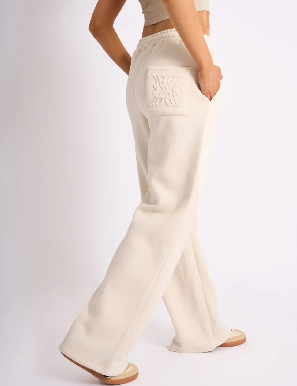 Hot Kaiia Embossed Wide Leg Joggers Sculpt & Leisure | Kaiia The Label