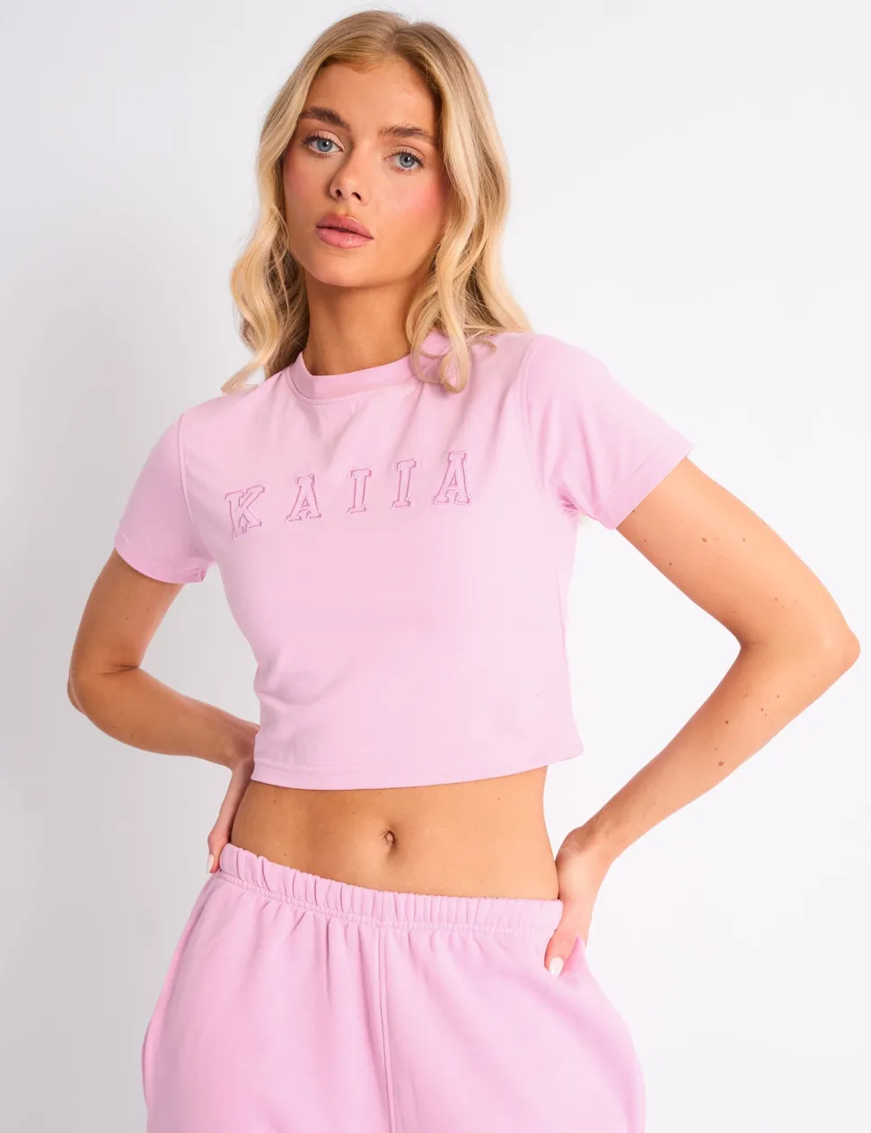 Cheap Kaiia Logo Baby Tee Candy Pink Sculpt & Leisure | Kaiia The Label
