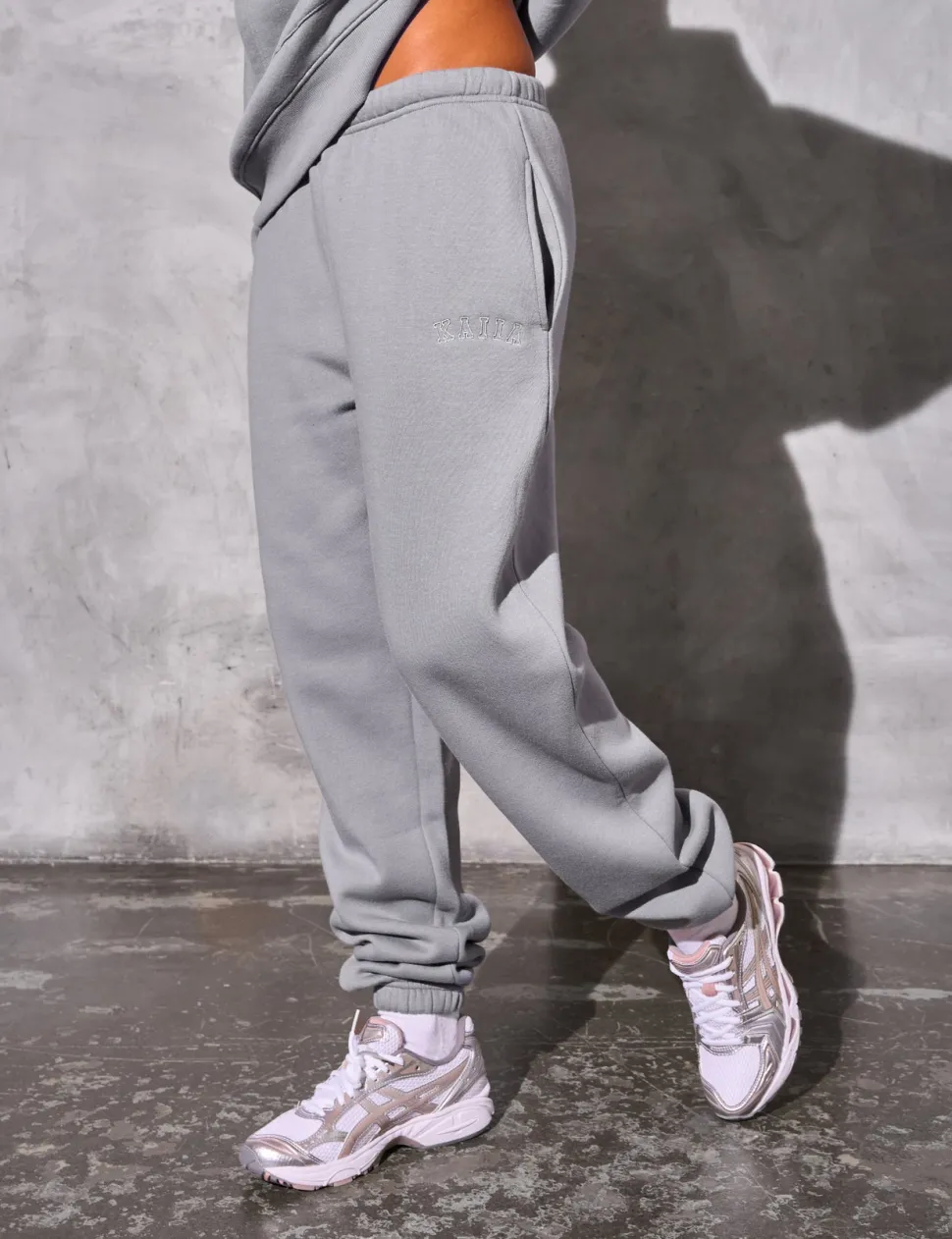 Clearance Kaiia Logo Cuffed Joggers Dove Grey Sculpt & Reset | Sculpt & Leisure