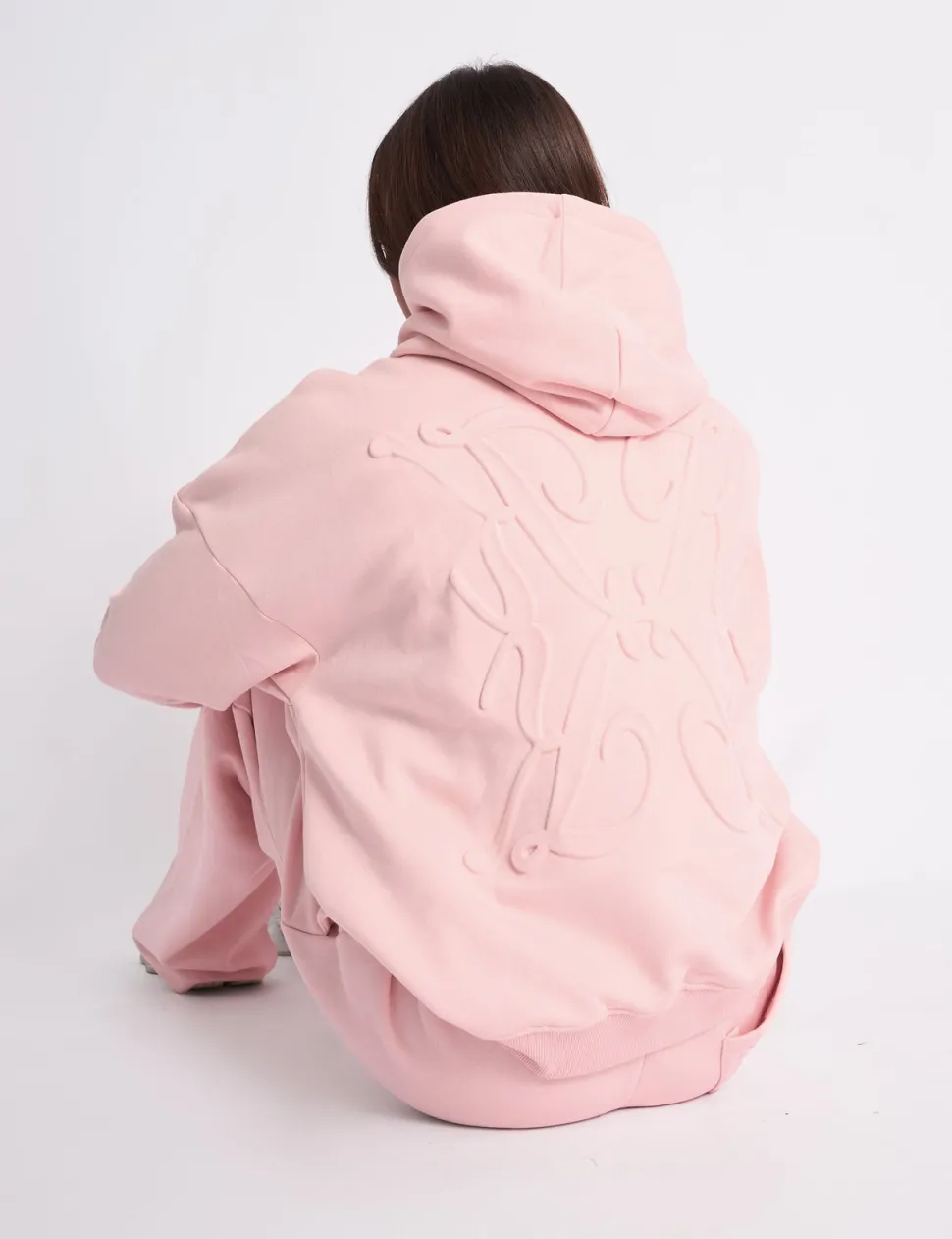 Clearance Kaiia Logo Embossed Oversized Hoodie Pale Pink Sculpt & Leisure | Kaiia The Label