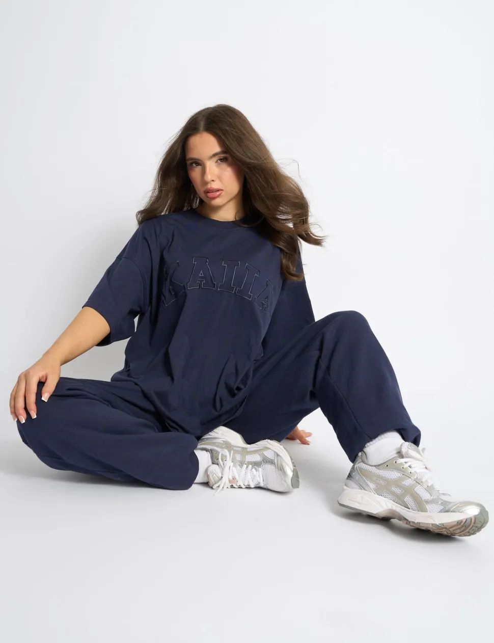 Sale Kaiia Logo Oversized T-Shirt Deep Blue Sculpt & Leisure | Kaiia The Label
