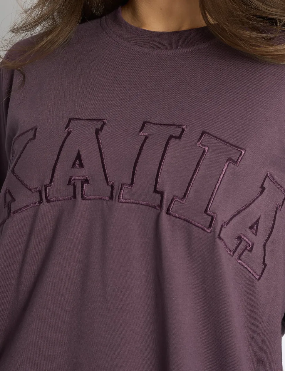 Best Sale Kaiia Logo Oversized T-Shirt Deep Purple Sculpt & Leisure | Kaiia The Label