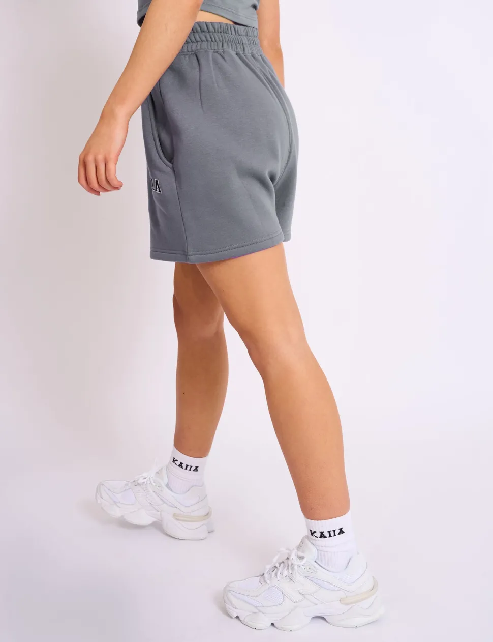 Sale Kaiia Logo Sweat Shorts in Charcoal Grey Sculpt & Leisure | Kaiia The Label
