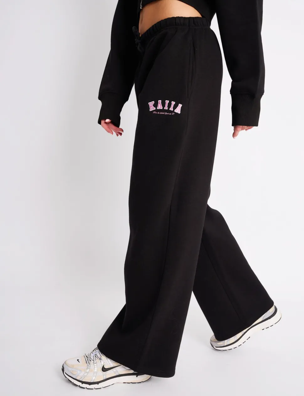 Best Kaiia Logo Wide Leg Joggers & Pink Sculpt & Leisure | Kaiia The Label