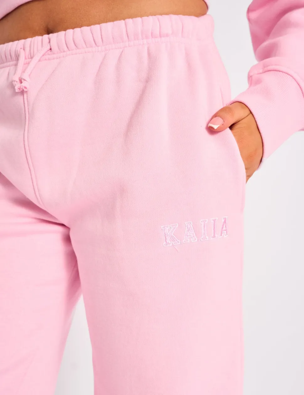Cheap Kaiia Logo Wide Leg Joggers Light Pink Sculpt & Leisure | Kaiia The Label