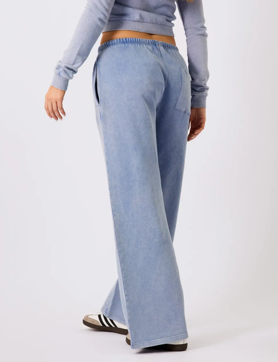 Cheap Kaiia Logo Wide Leg Joggers Washed Sculpt & Leisure | Kaiia The Label