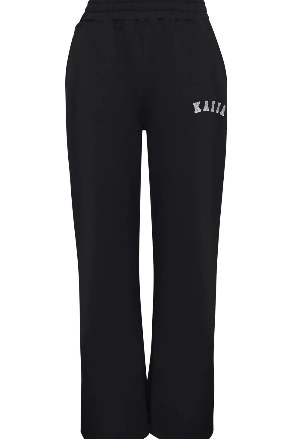 Best Sale Kaiia Logo Wide Leg Sweat Pants in Black Back In Stock | Sculpt & Leisure