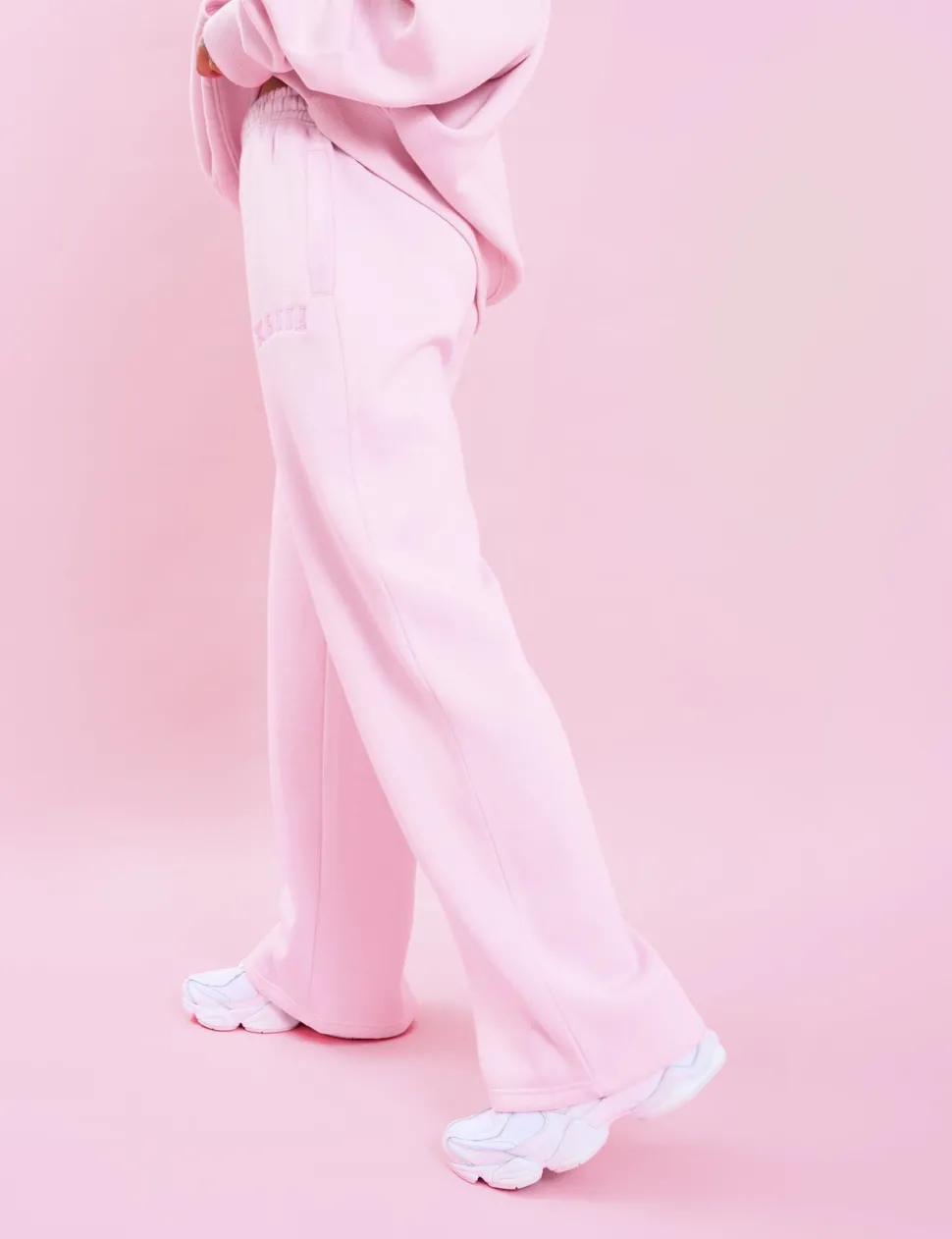 New Kaiia Logo Wide Leg Sweat Pants Baby Back In Stock | Sculpt & Leisure