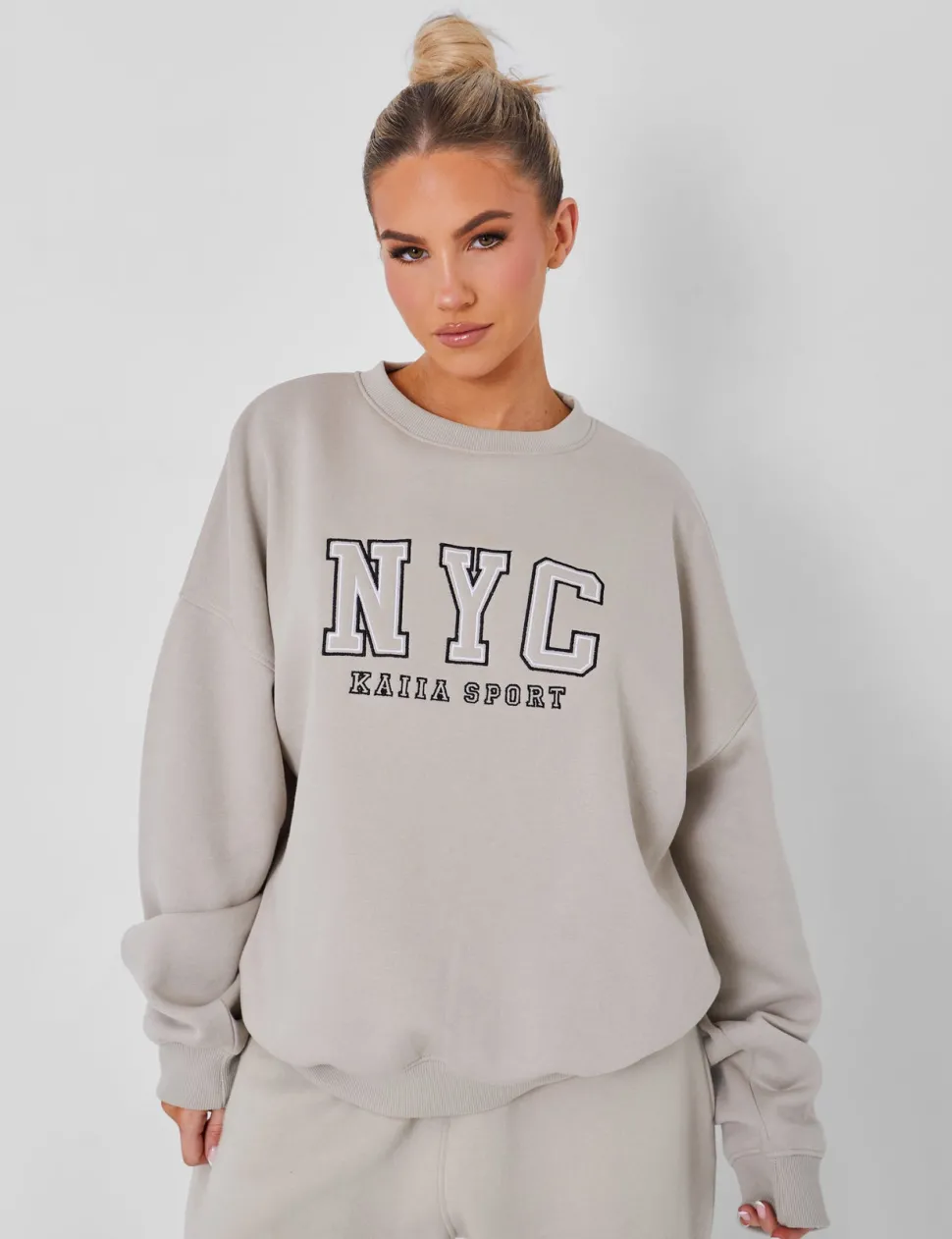 Hot Kaiia Nyc Oversized Sweatshirt Stone Sculpt & Leisure | Kaiia The Label