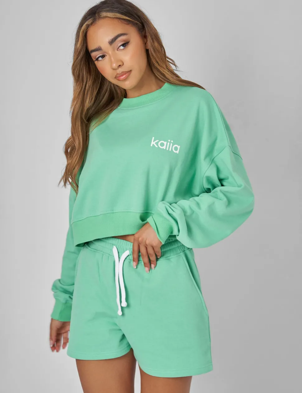 Online Kaiia Slogan Cropped Sweatshirt Sculpt & Leisure | Kaiia The Label