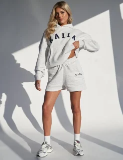 Clearance Kaiia Slogan Oversized Hoodie In Marl Back In Stock | Sculpt & Leisure