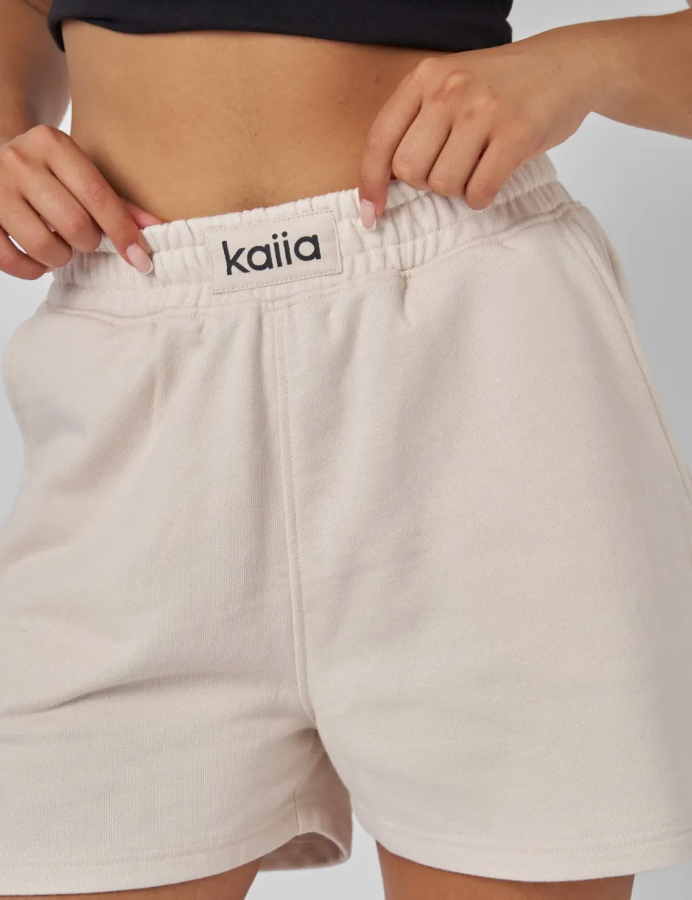 Best Kaiia Slogan Relaxed Sweat Short Cream Sculpt & Leisure | Kaiia The Label