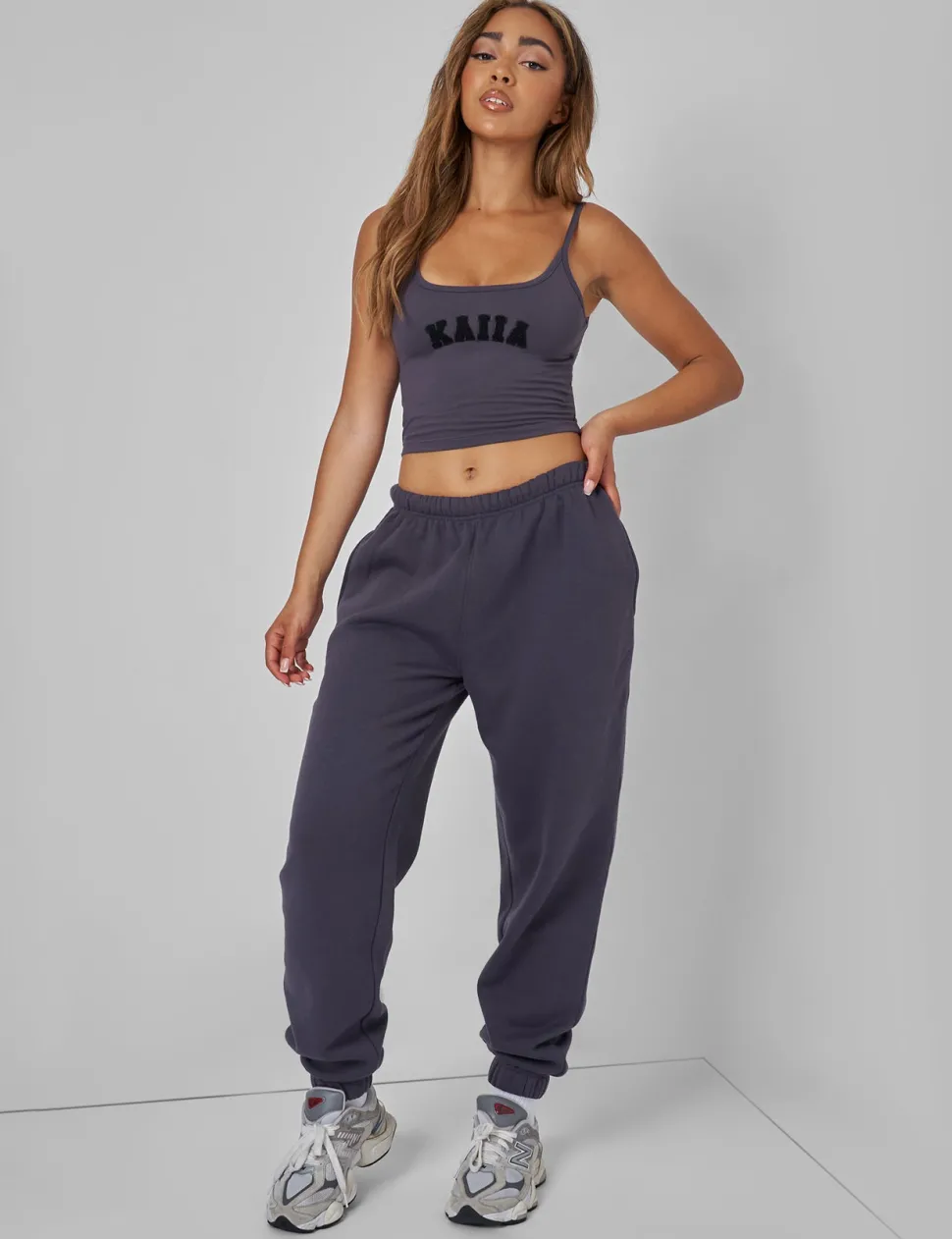 Shop Kaiia Slogan Vest Top Dark Sculpt & Leisure | Kaiia The Label