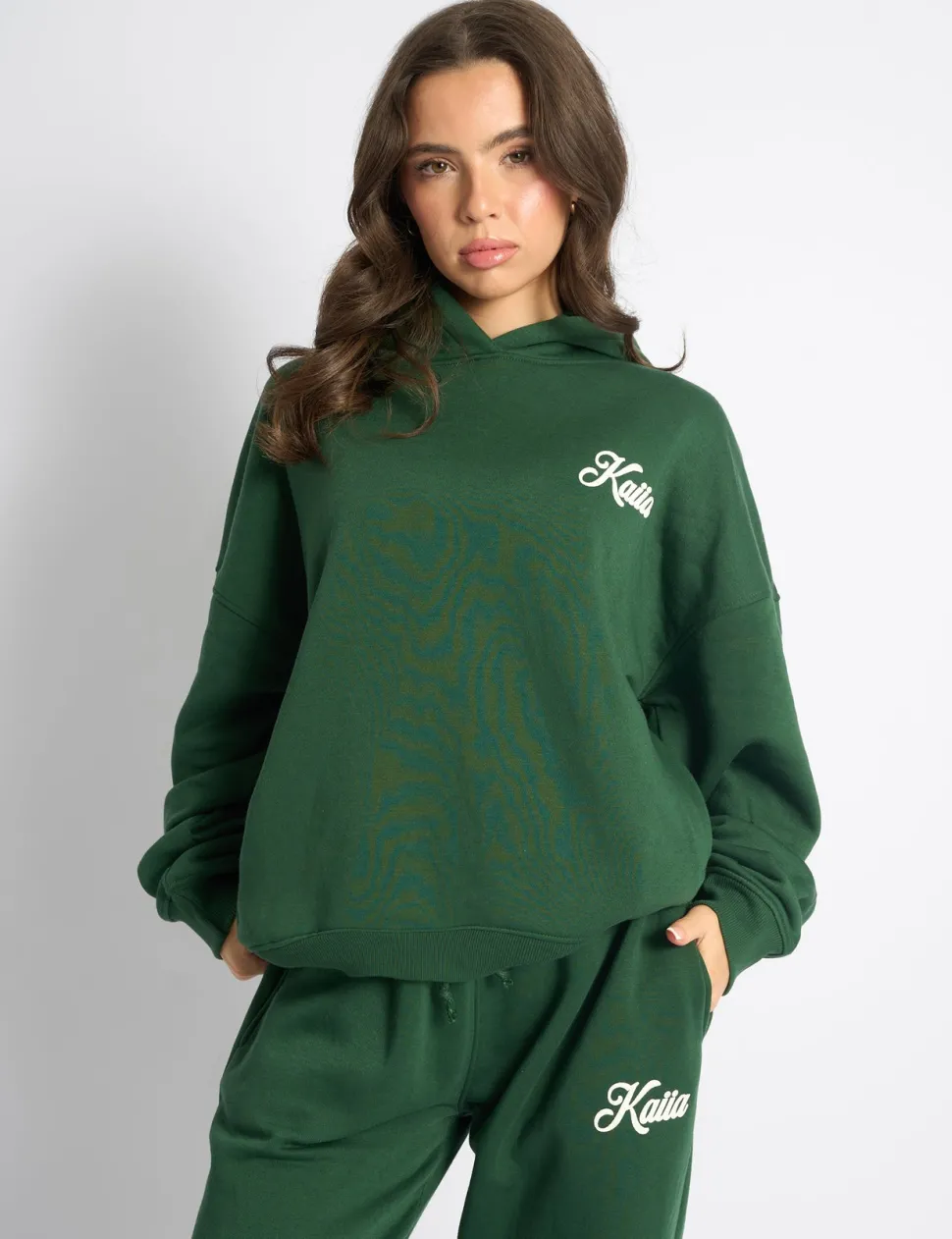 Best Kaiia Snowflake Logo Oversized Hoodie Forest Green Sculpt & Leisure | Kaiia The Label