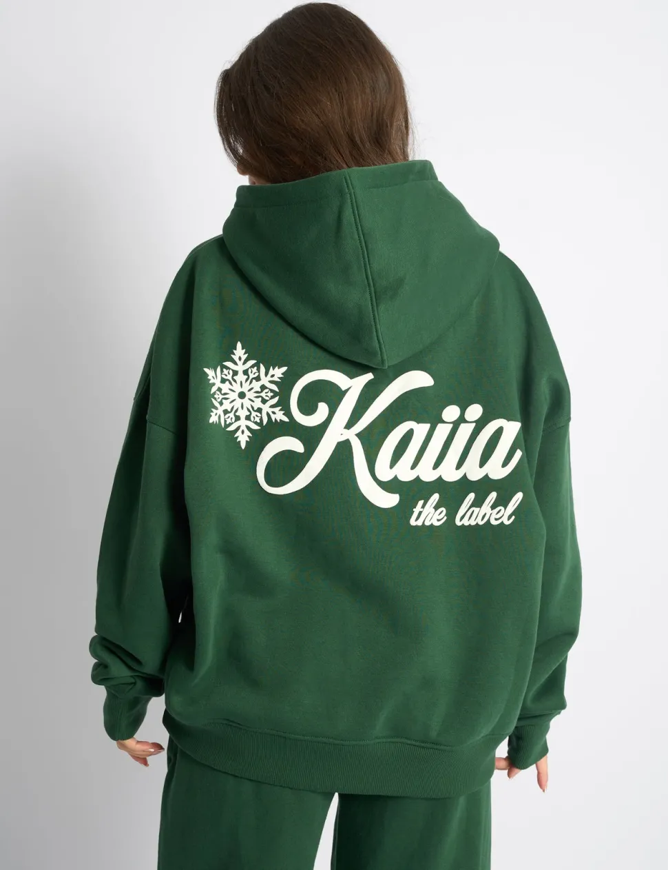 Best Kaiia Snowflake Logo Oversized Hoodie Forest Green Sculpt & Leisure | Kaiia The Label