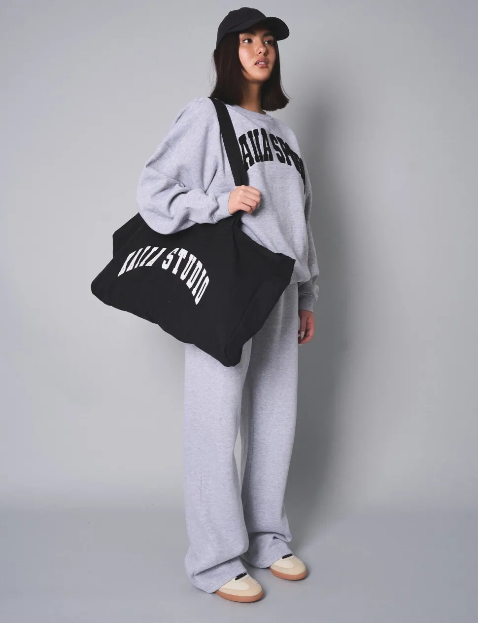 Hot Kaiia Sport Slogan Oversized Sweatshirt Grey Marl Sculpt & Leisure | Kaiia The Label