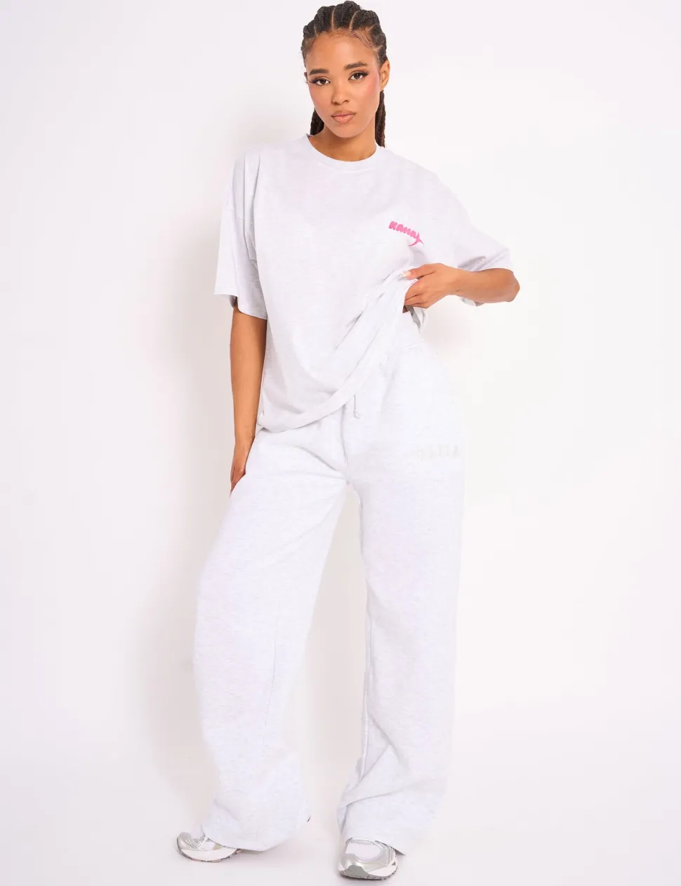Discount Kaiia Star Ombre Graphic Oversized Tee Grey Marl Sculpt & Leisure | Kaiia The Label
