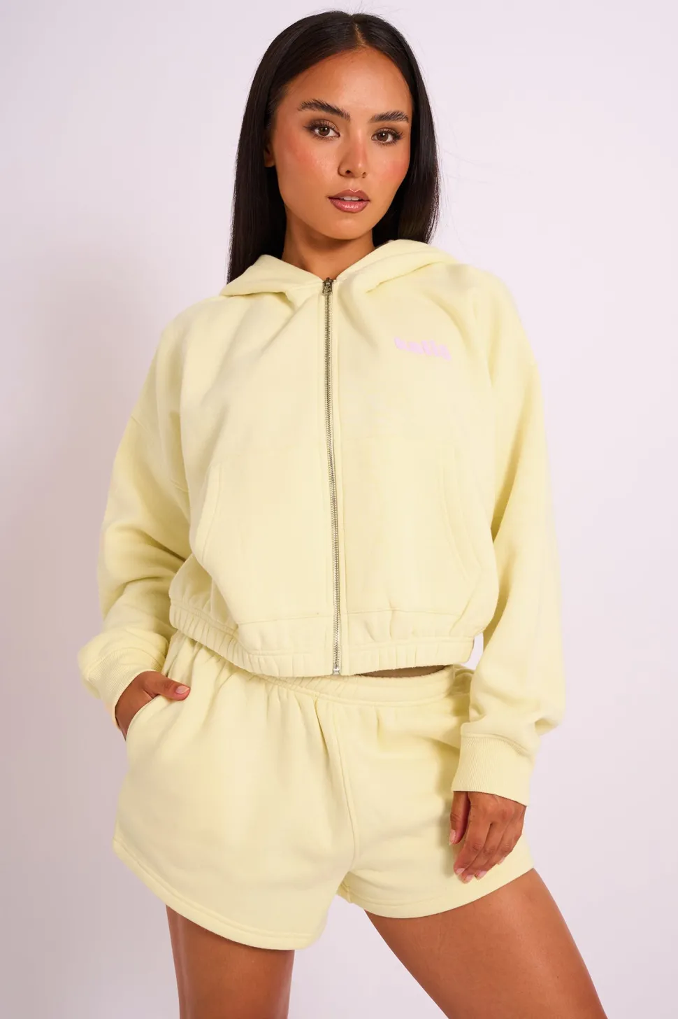 Shop Kaiia Studio Bubble Logo Zip Through Hoodie Yellow Sculpt & Leisure | Kaiia The Label