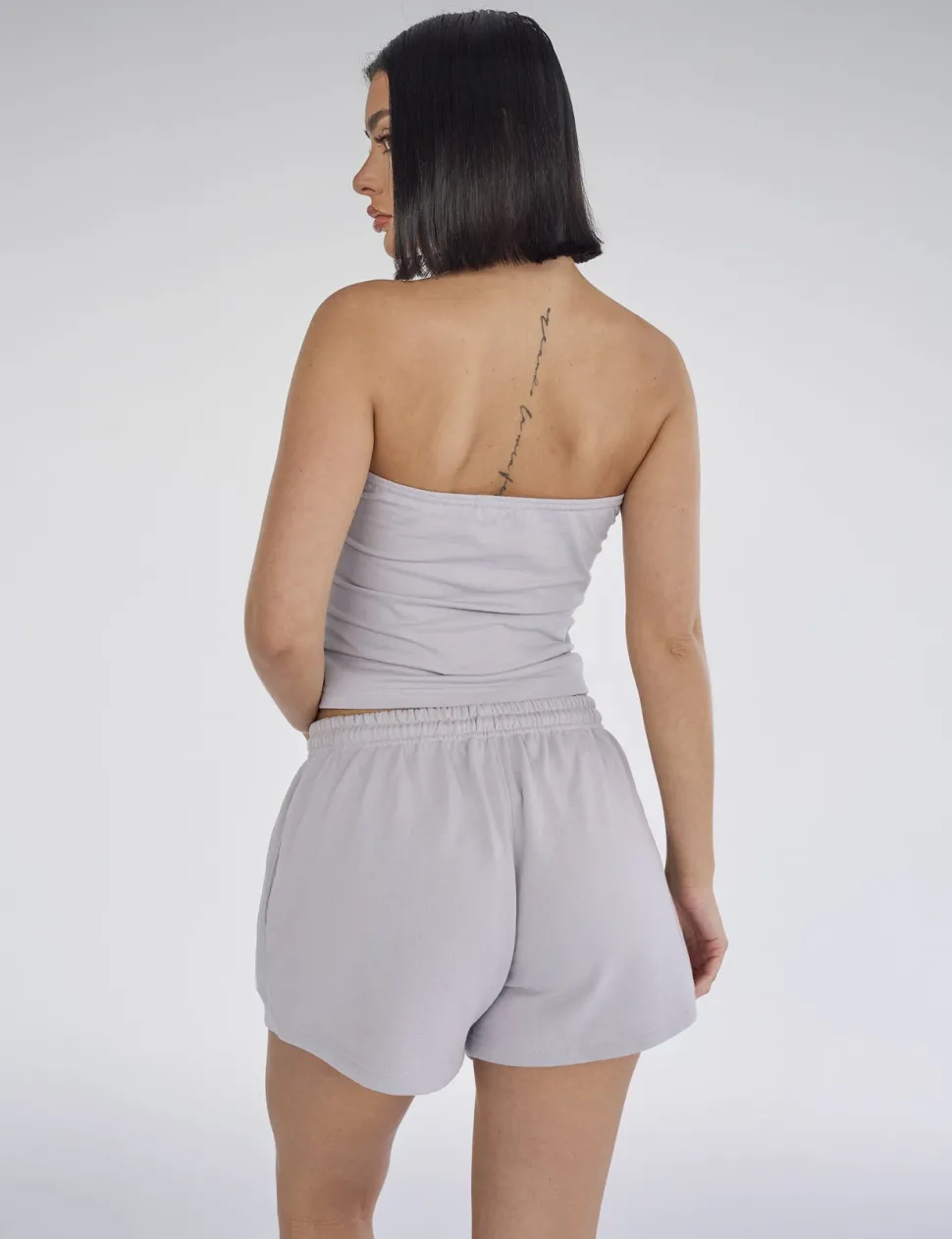 Shop Kaiia Studio Bubble Logo Bandeau Top Light Grey Sculpt & Leisure | Kaiia The Label