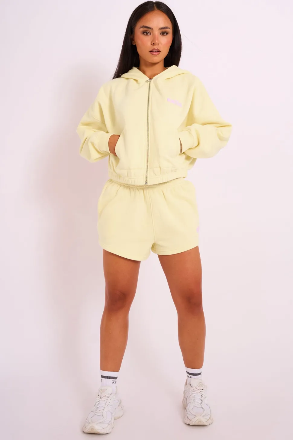 Shop Kaiia Studio Bubble Logo Zip Through Hoodie Yellow Sculpt & Leisure | Kaiia The Label