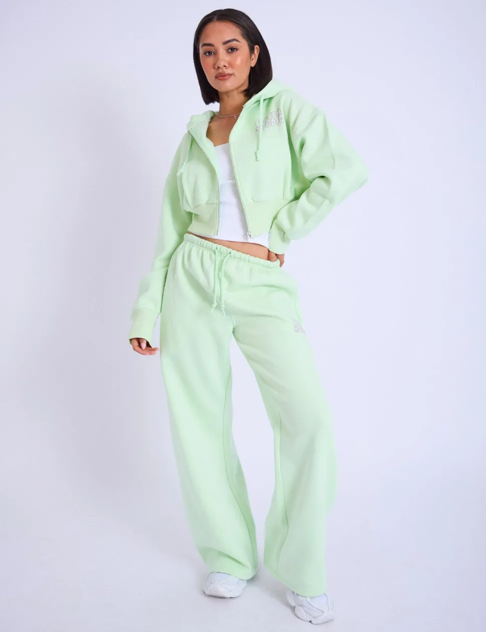 Shop Kaiia Studio Bubble Logo Wide Leg Joggers & Lilac Tracksuits | Tracksuits