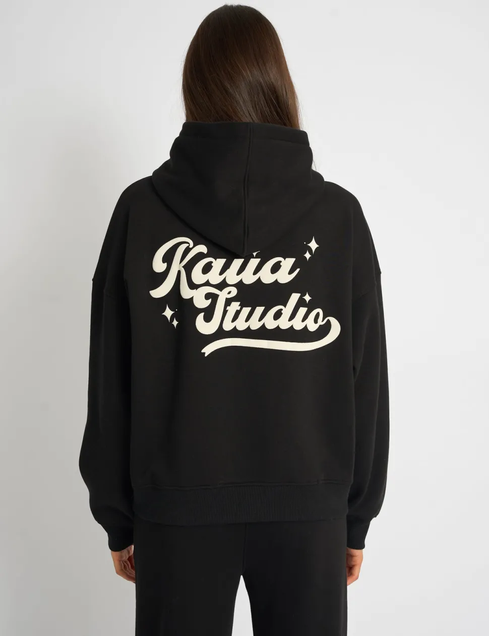 Store Kaiia Studio Bubble Script Oversized Hoodie Black & Cream Sculpt & Leisure | Kaiia The Label