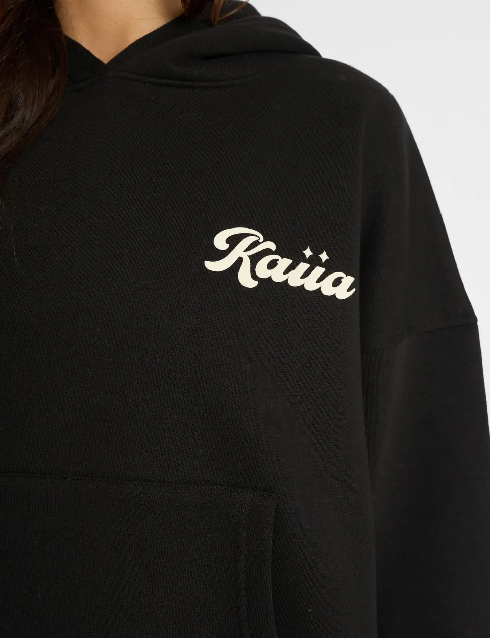 Store Kaiia Studio Bubble Script Oversized Hoodie Black & Cream Sculpt & Leisure | Kaiia The Label