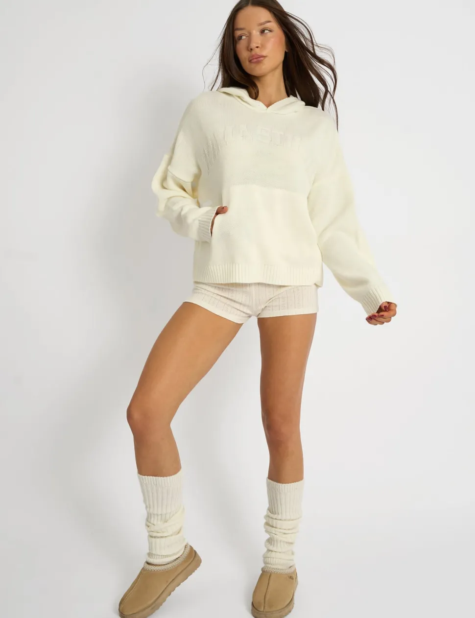 Outlet Kaiia Studio Knitted Hoodie Sculpt & Leisure | Kaiia The Label